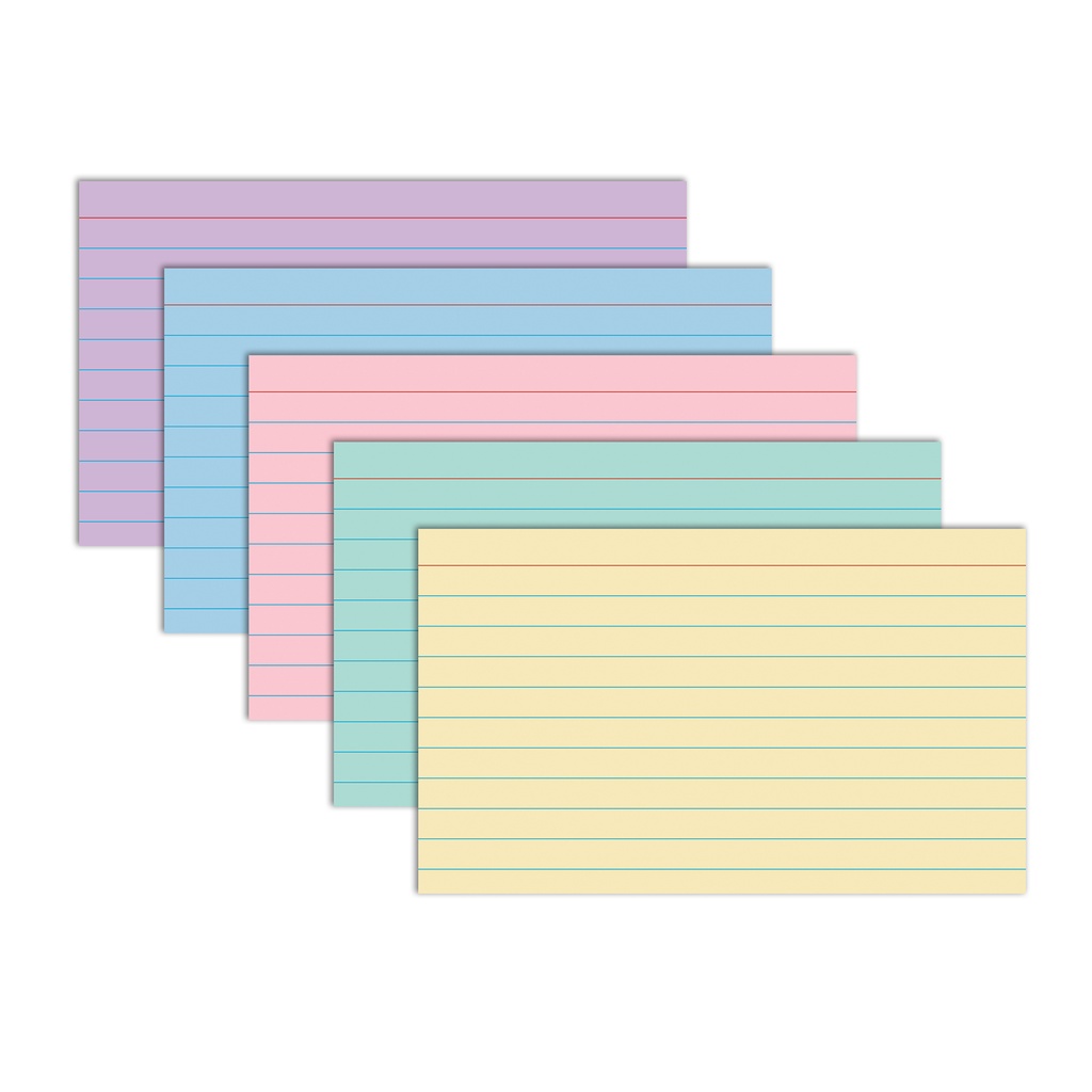 Assorted 3" x 5" RuledIndex Cards Pack of 100