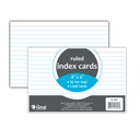 White 4" x 6" Ruled Index Cards 10 Packs of 50