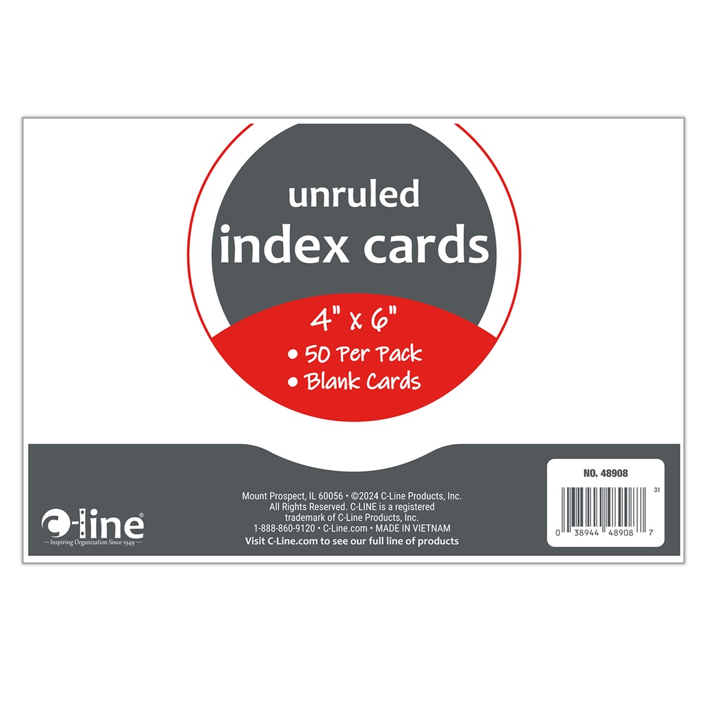 White Unruled 4" x 6" Index Cards Pack of 50