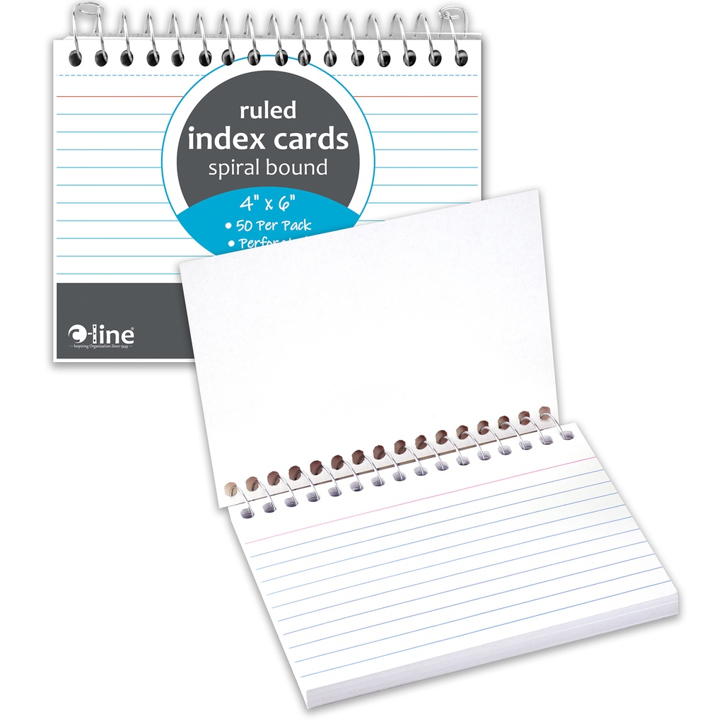 4" x 6" Ruled Spiral Bound Index Card Notebook