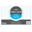 White 5" x 8" Ruled Index Cards Pack of 25