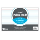 White 5" x 8" Ruled Index Cards 10 Packs of 25