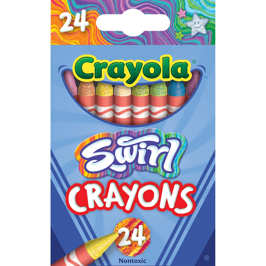 24 Color SWIRL Crayons 6 Packs