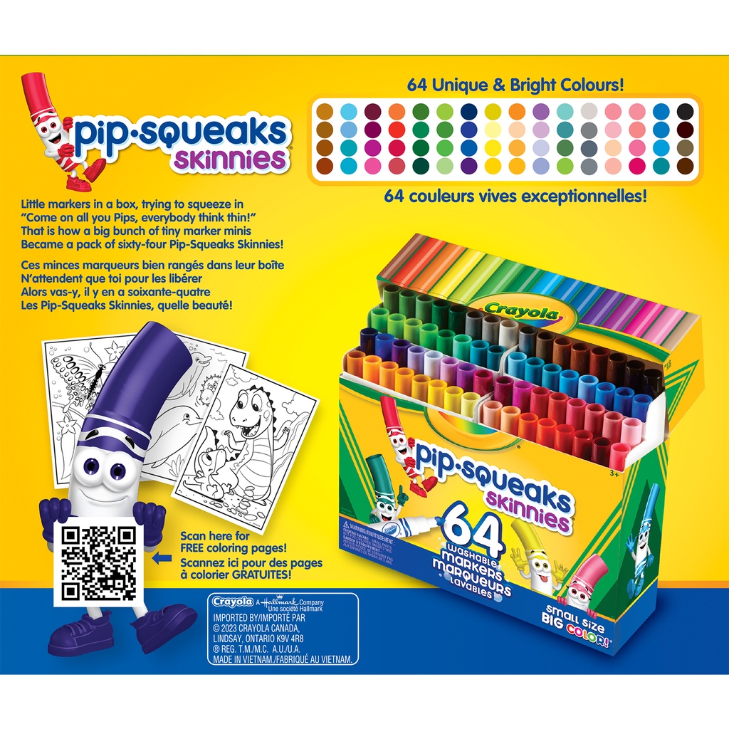 Washable Pip-Squeaks Skinnies Markers 64 Count