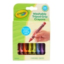 8 Color Washable Tripod Grip Crayons 8 Packs