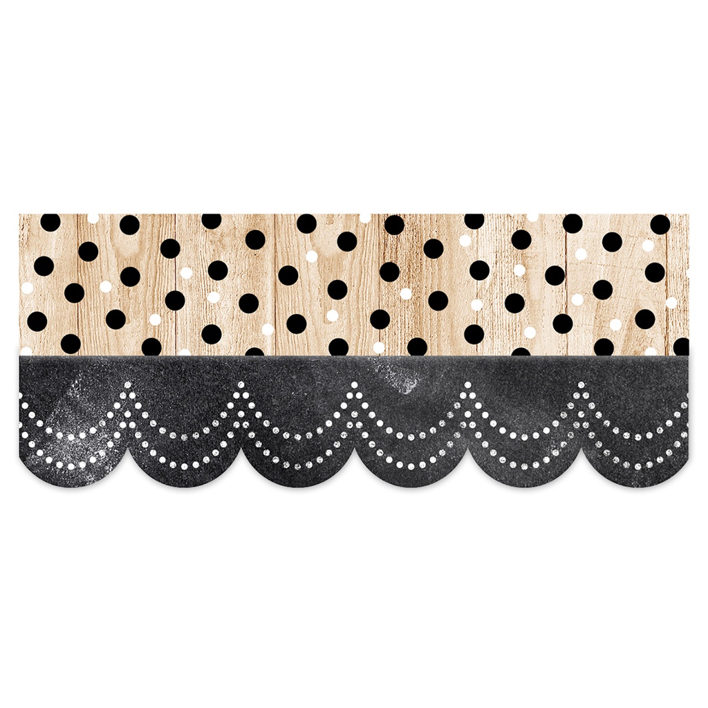 Core Decor Polka Dots on Wood EZ Border 48 Feet