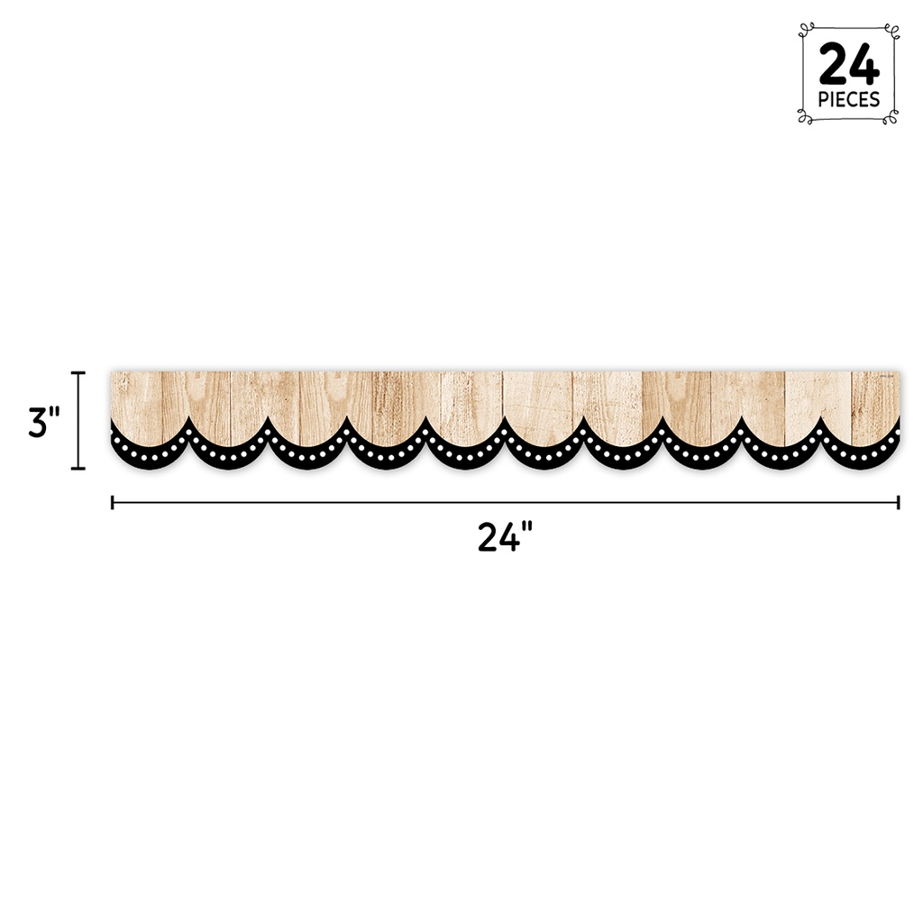 Core Decor Dotted Scallops on Wood EZ Border 48 Feet