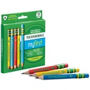 My First® Primary Colors Large Triangle Barrel Short Wooden Sharpened Pencils with Eraser 24 Count