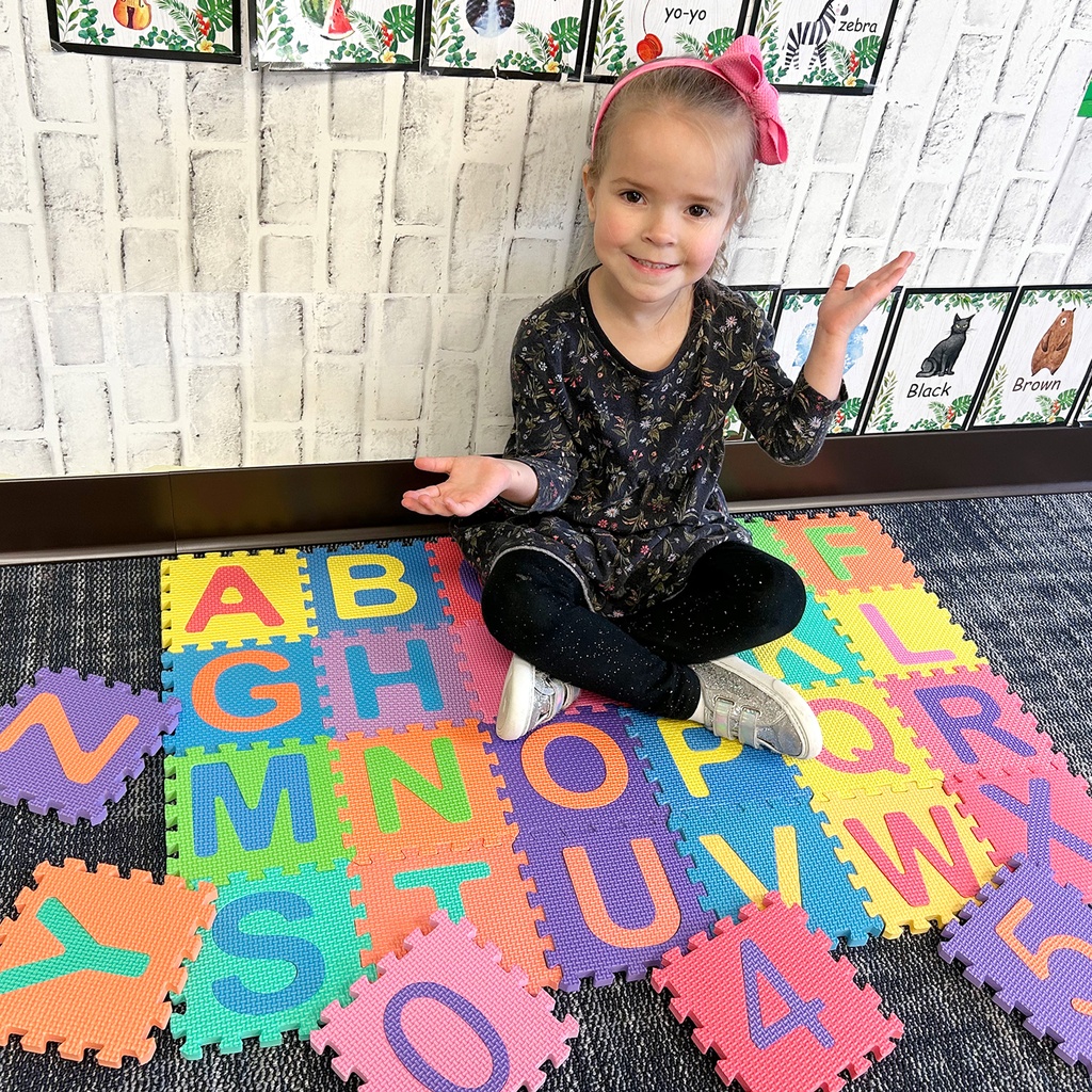 Interlocking Alphabet & Number Tiles Foam Play Mat for Kids Set of 36