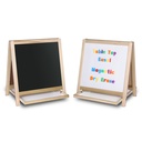 19.5"H x 18"W Magnetic Table Top Easel White Dry Erase/Black Chalkboard