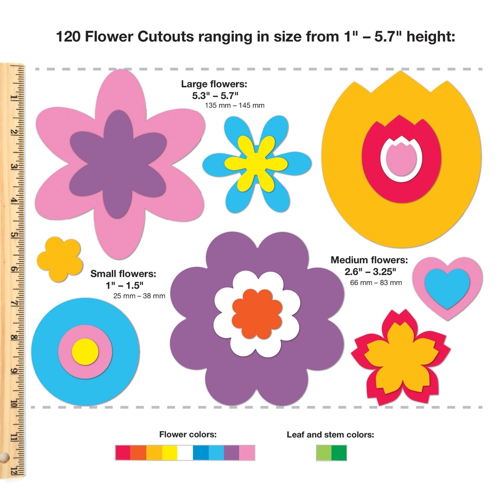 Spring Shapes Punch Out Paper Cutouts 240 Pieces