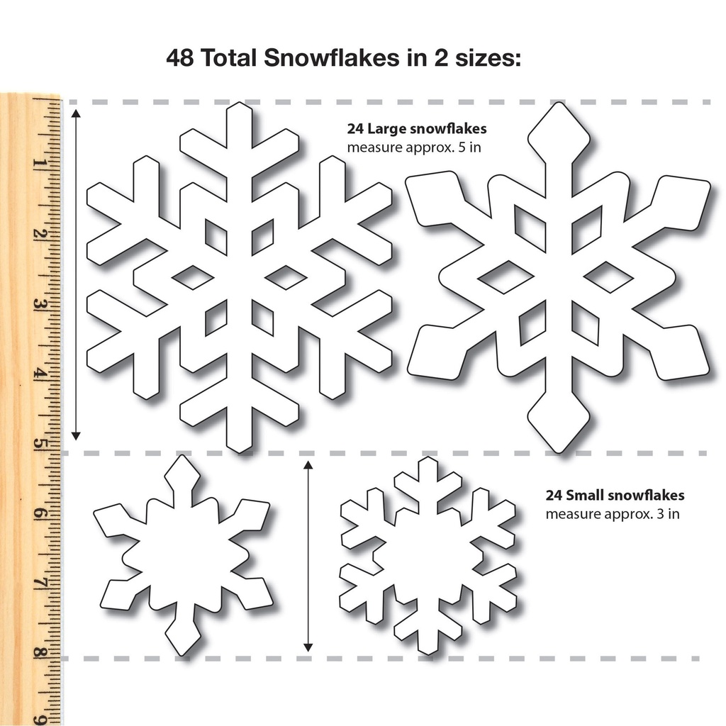 Winter Shapes Punch Out Paper Cutouts 120 Pieces