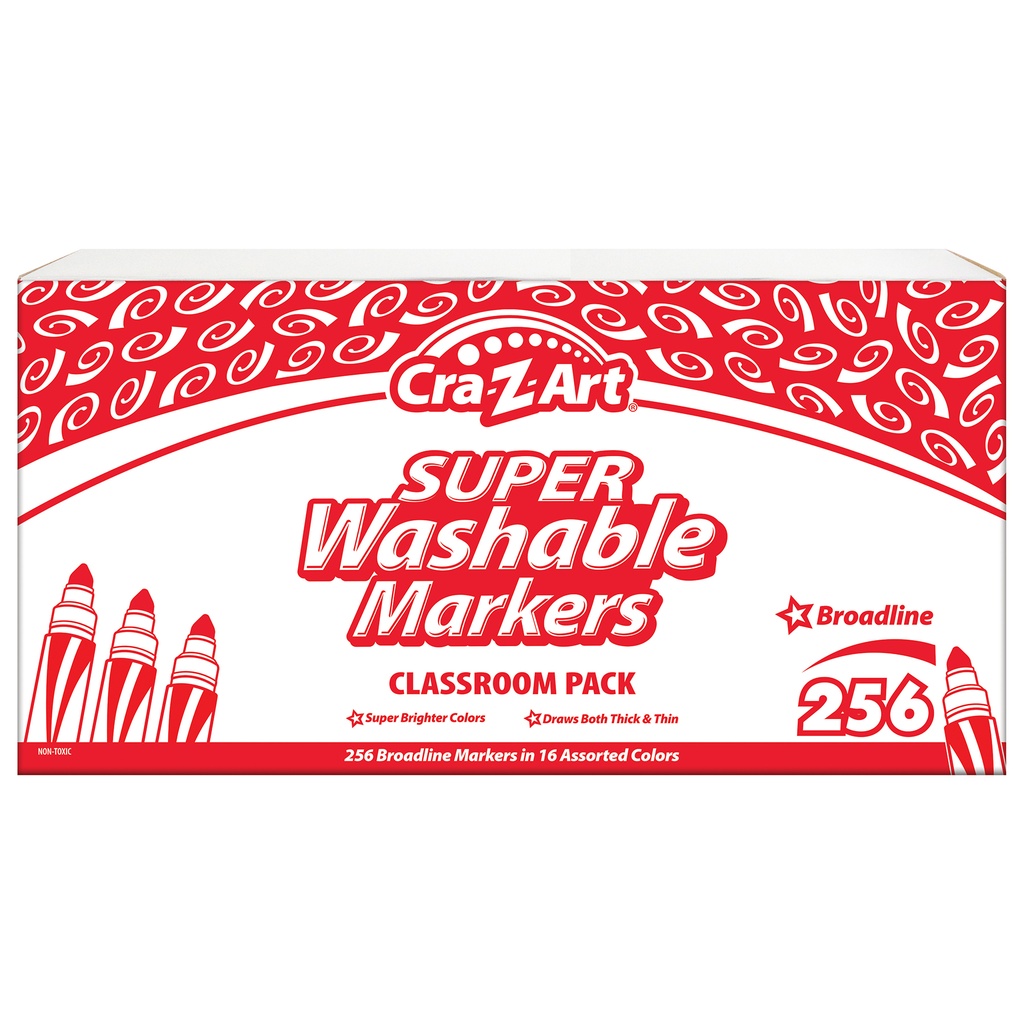 Washable Broad Line Markers Classroom Pack 256 count