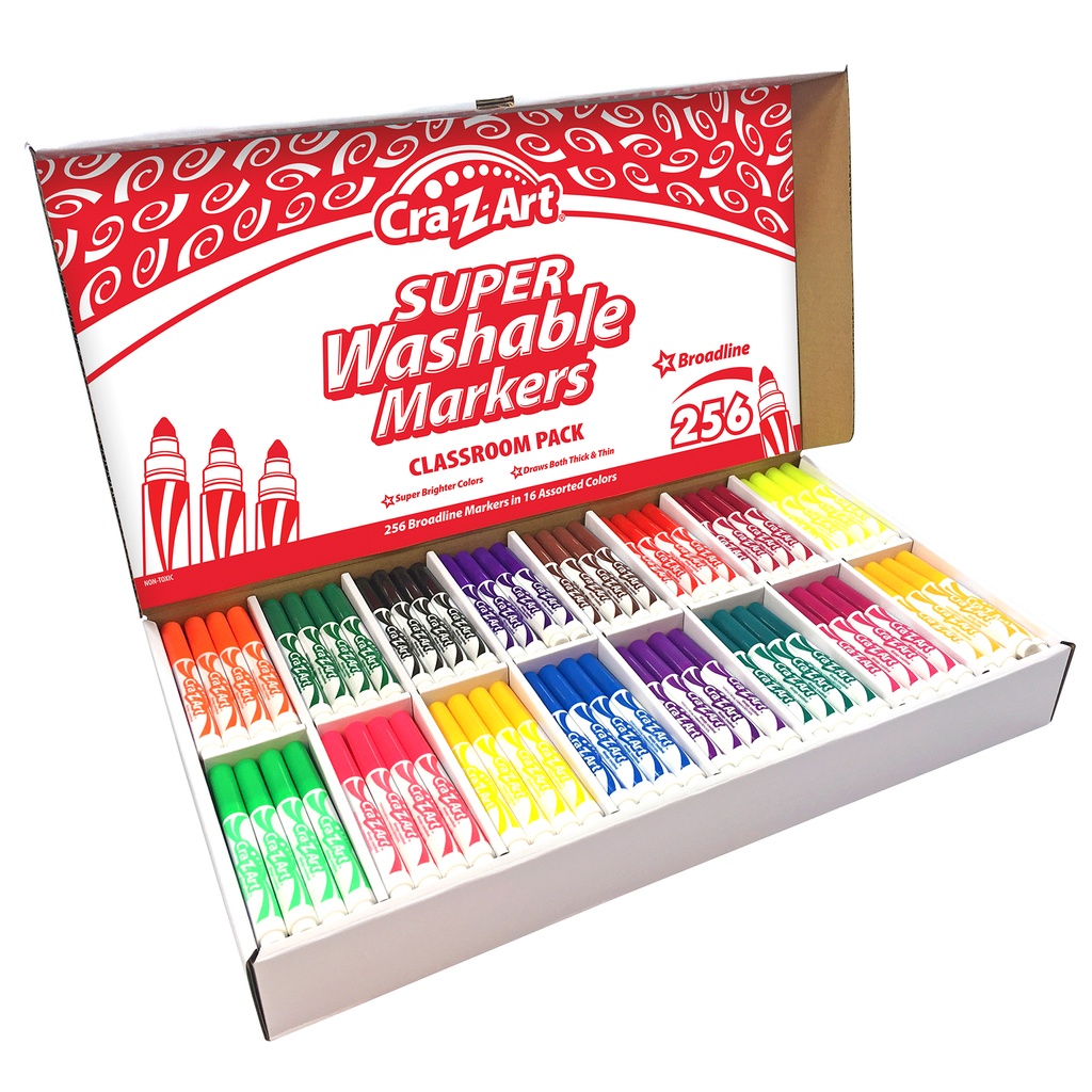 Washable Broad Line Markers Classroom Pack 256 count