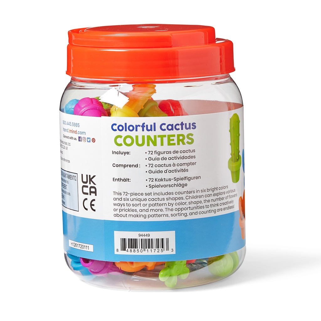 Colorful Cactus Counters Set of 72