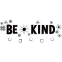 Black and White Floral Be Kind Bulletin Board Set