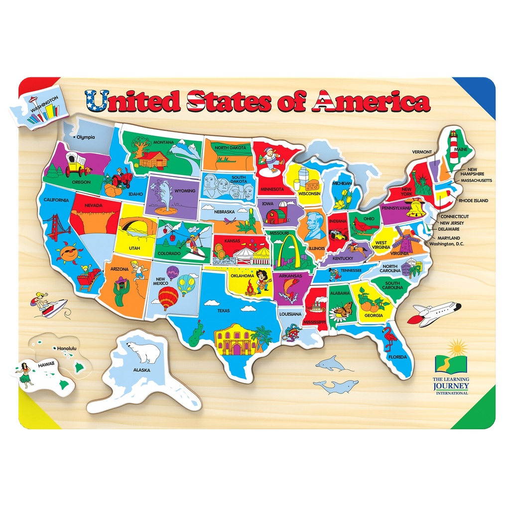 Lift & Learn USA Map Puzzle