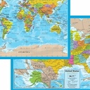 World/USA Laminated Notebook Maps 12 Count