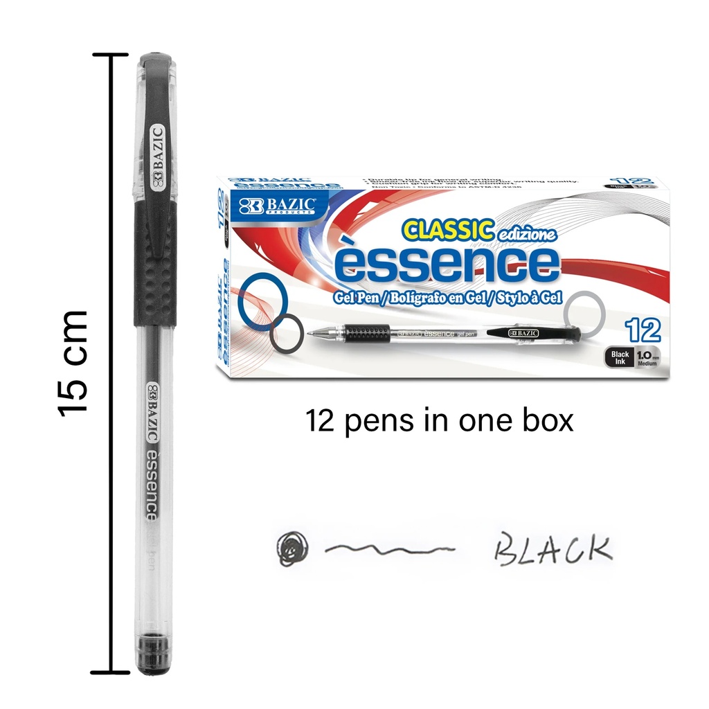 Essence Gel Pen with Cushion Grip Box of 12