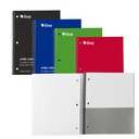 Assorted Wide Ruled 3-Subject Notebook 120 Sheets