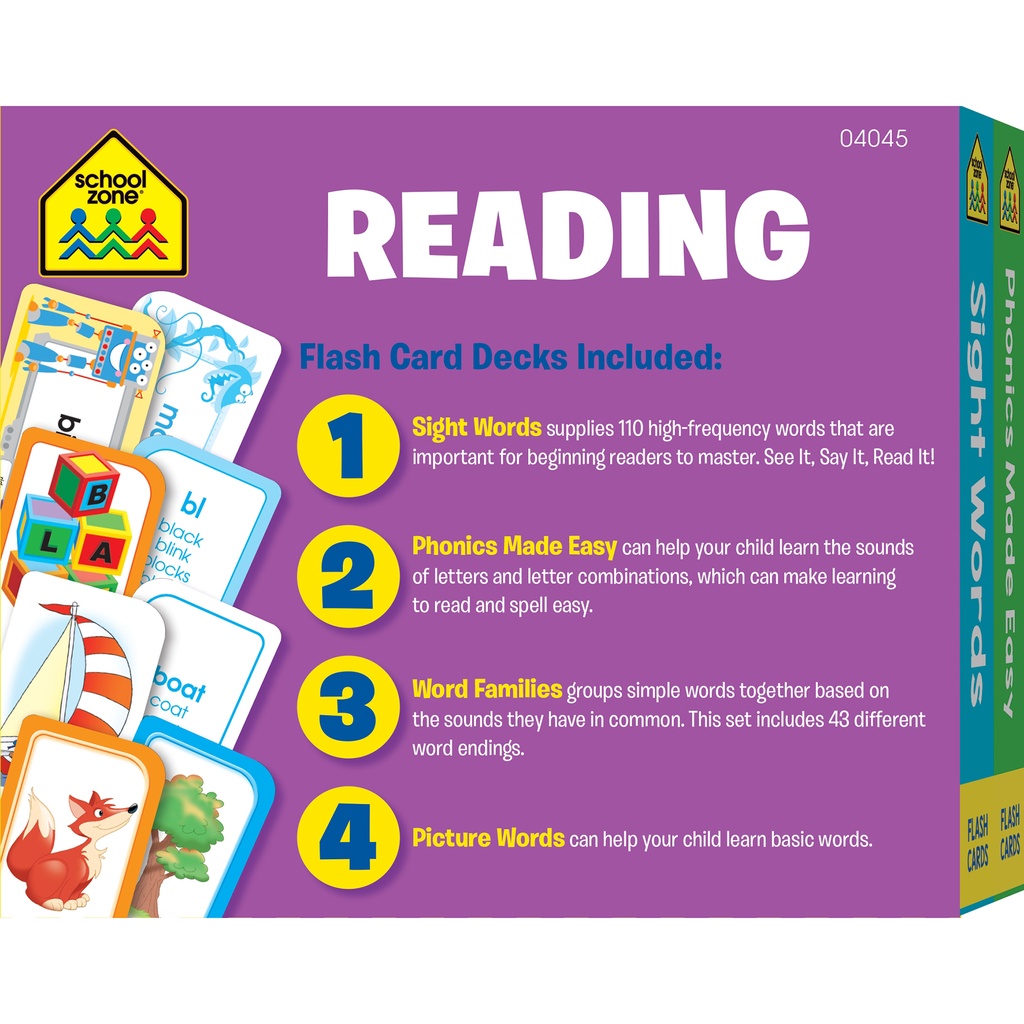 Reading Flash Card, 4-Pack