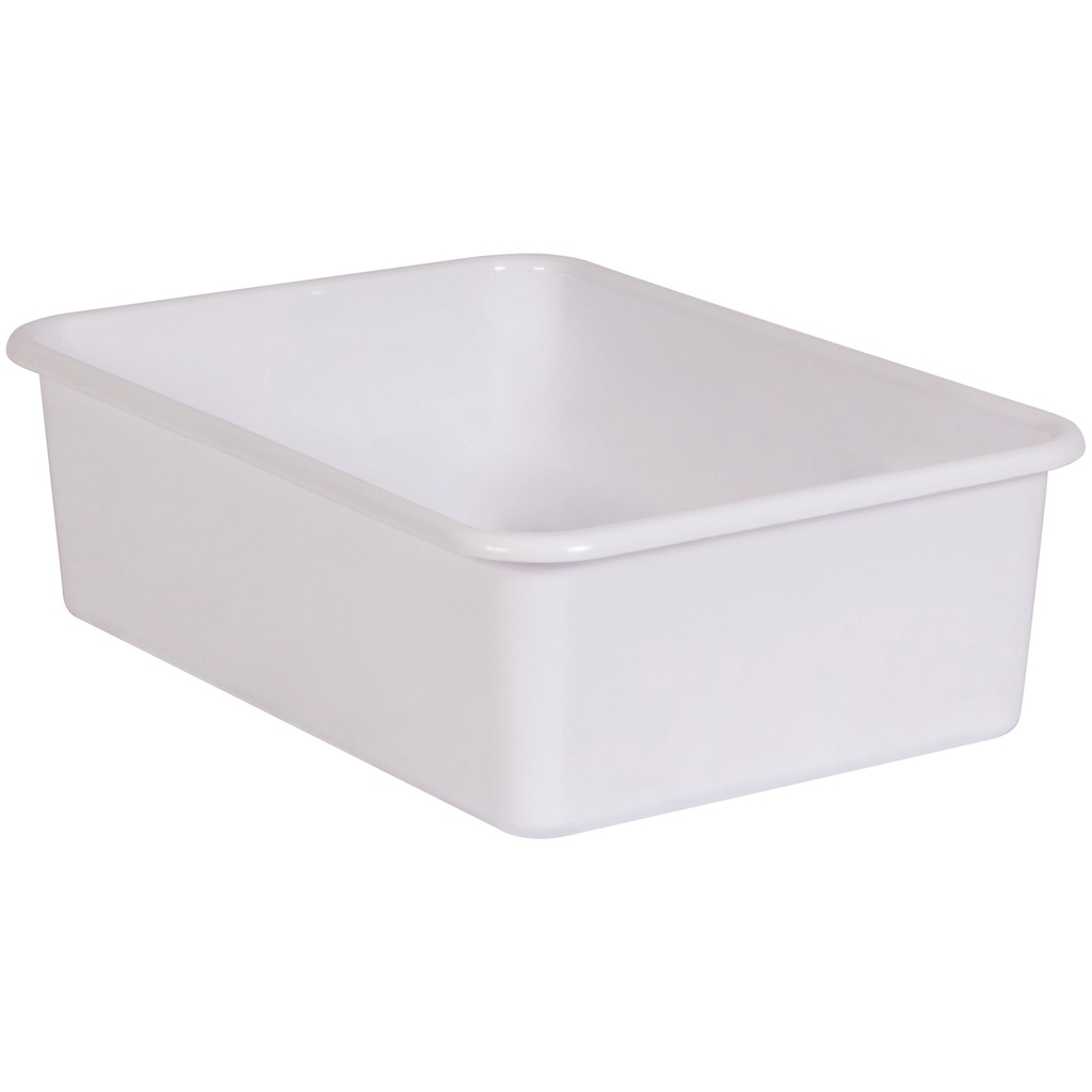 White Large Plastic Storage Bin, Pack of 3