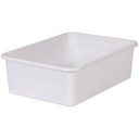 White Large Plastic Storage Bin, Pack of 3