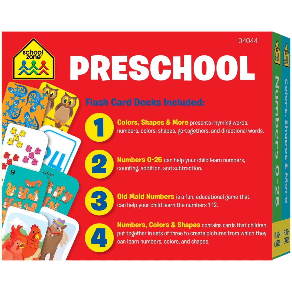 Preschool Flash Card, 4-Pack