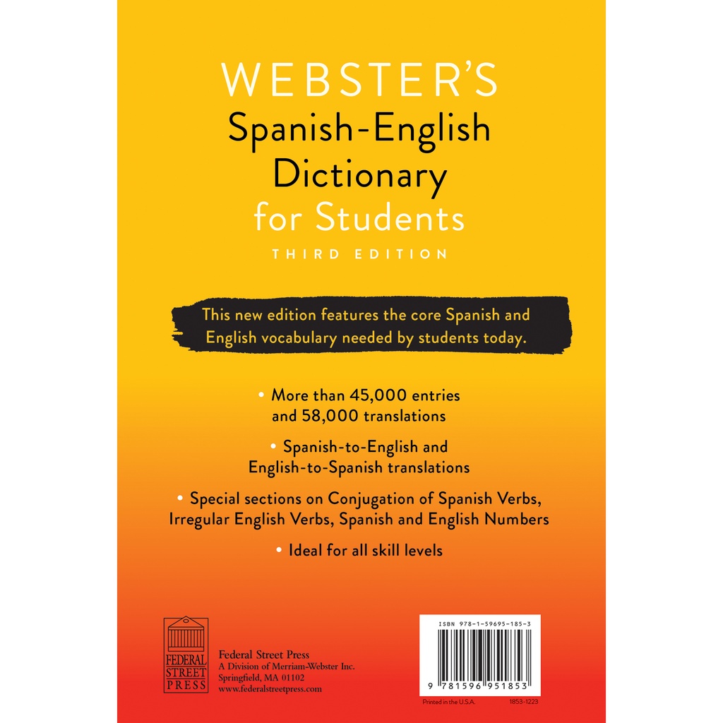 Webster's Spanish-English Dictionary for Students, Third Edition