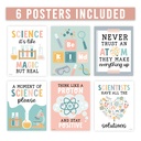 Boho Science Bulletin Board Classroom Decor Posters, Set of 6