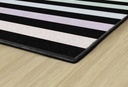 SchoolGirl Style  Rainbow Stripe on Black Rectangle Area Rug