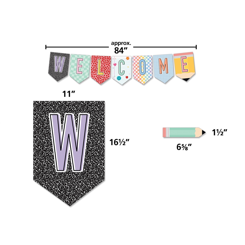 Cool for School Pennants Welcome Bulletin Board