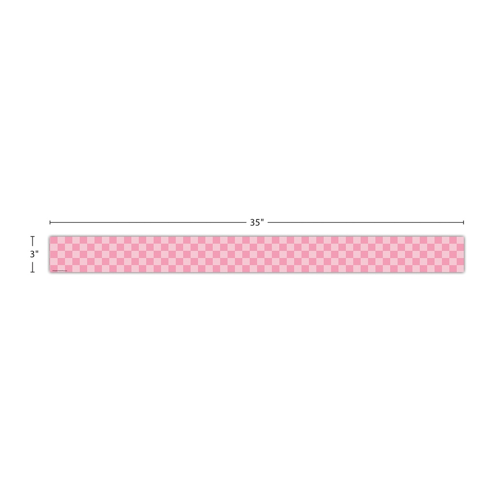 Cool for School Pink Checkers Straight Border Trim