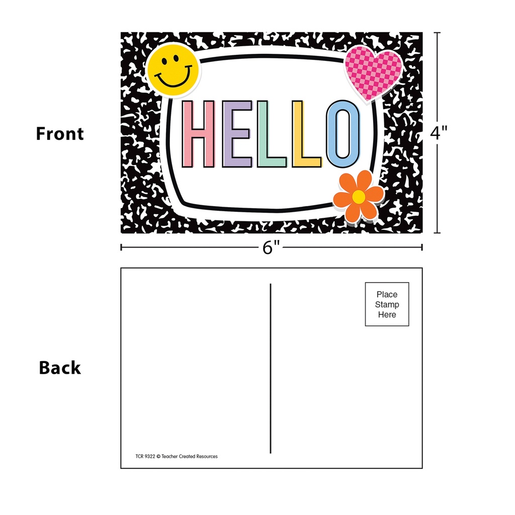 Cool for School Hello Postcards