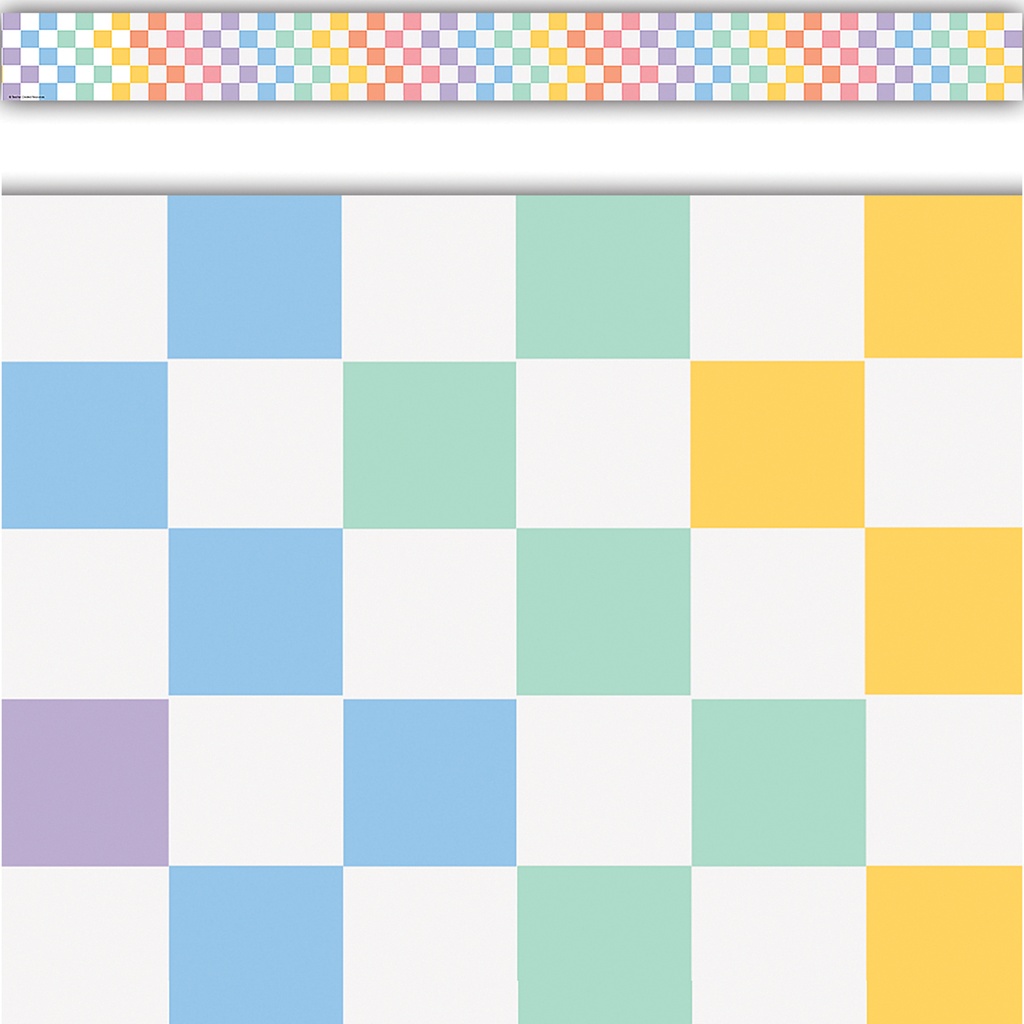 Cool for School Checkers Straight Border Trim