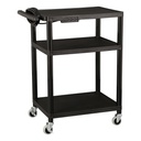 Height Adjustable Plastic AV Cart with Power Strip