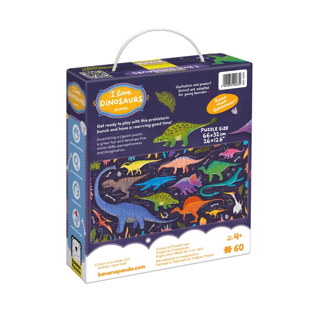 I Love Dinosaurs Puzzle, Ages 4+