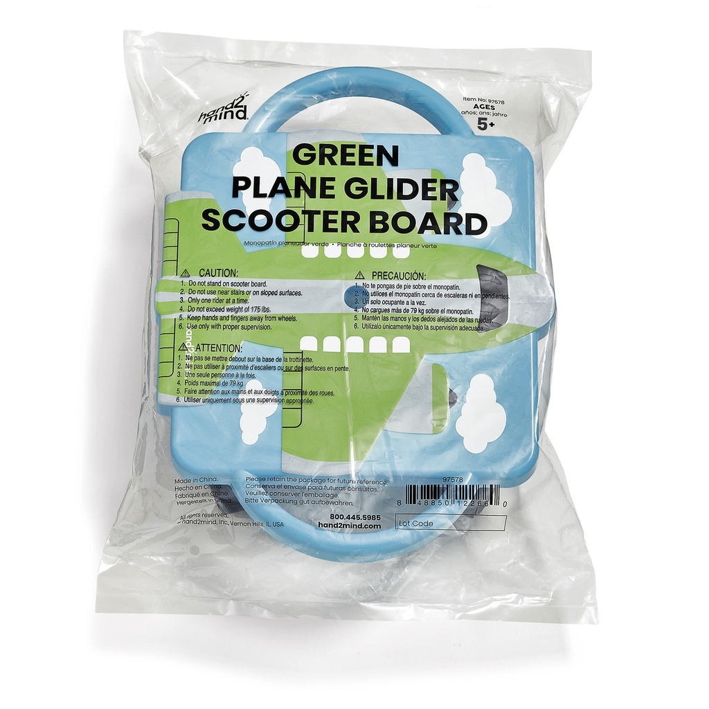 Plane Glider Scooter Board, Green