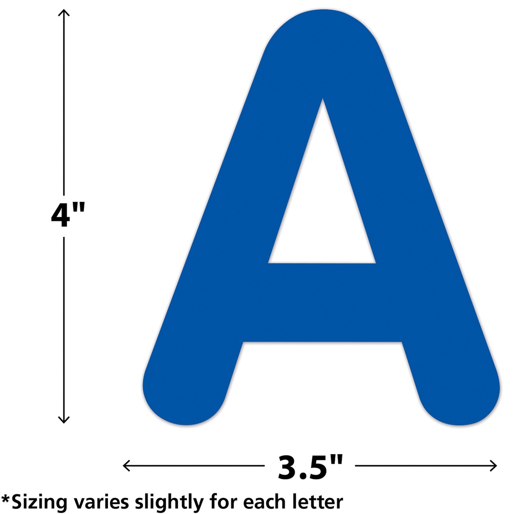 Blue 4" Classic Self-Adhesive Letters Uppercase, 108 Pieces