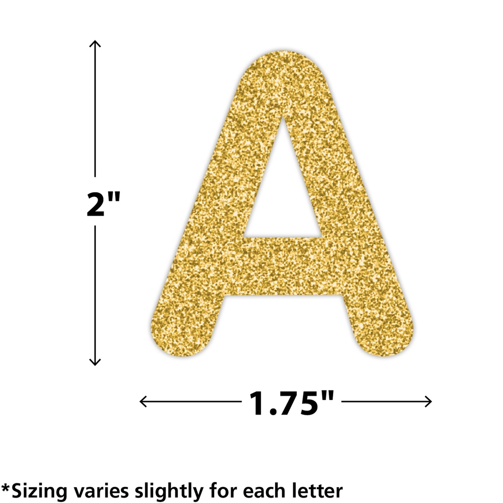 Gold Glitz 2" Self-Adhesive Letters Uppercase, 276 Pieces