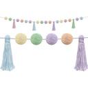 Pastel Pop Pom-Poms and Tassels Garland