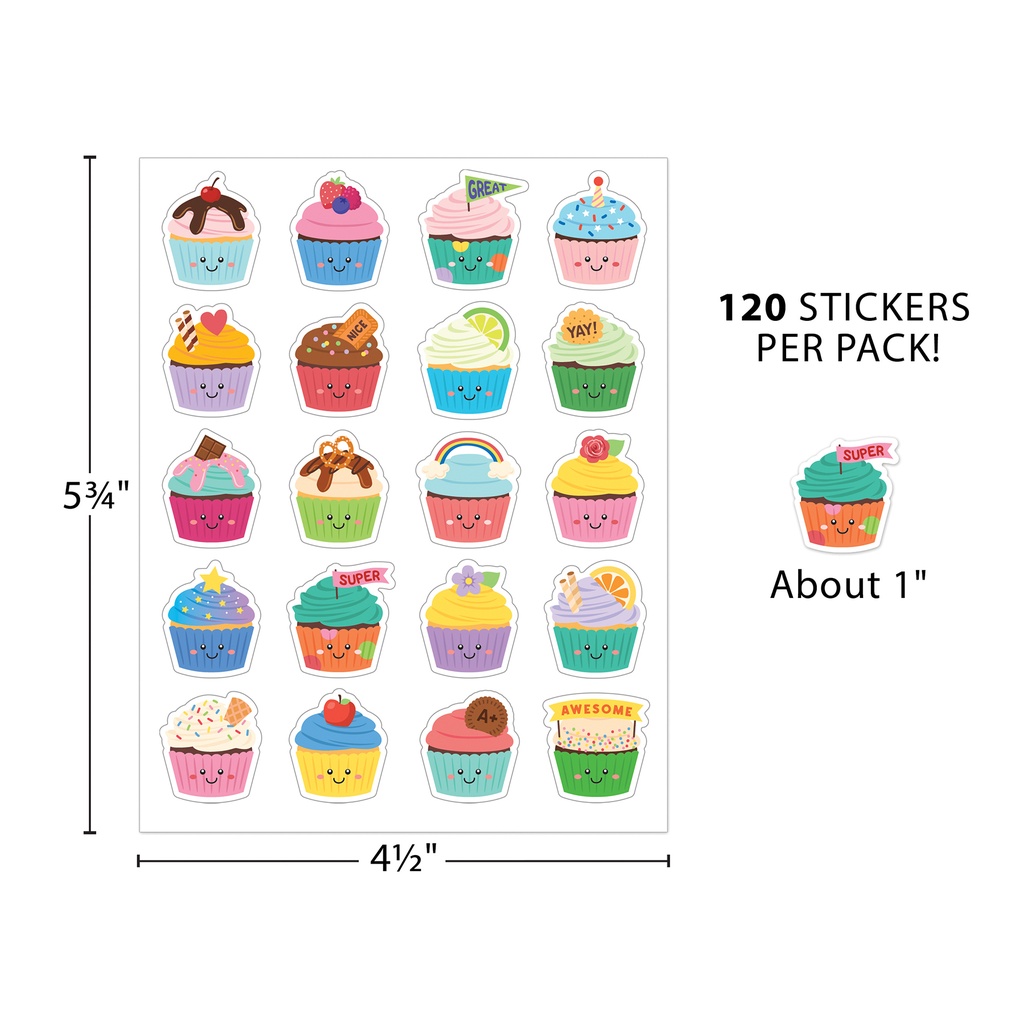 Cupcake Smelly Stickers, Pack of 120