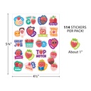 Strawberry Smelly Stickers, Pack of 114