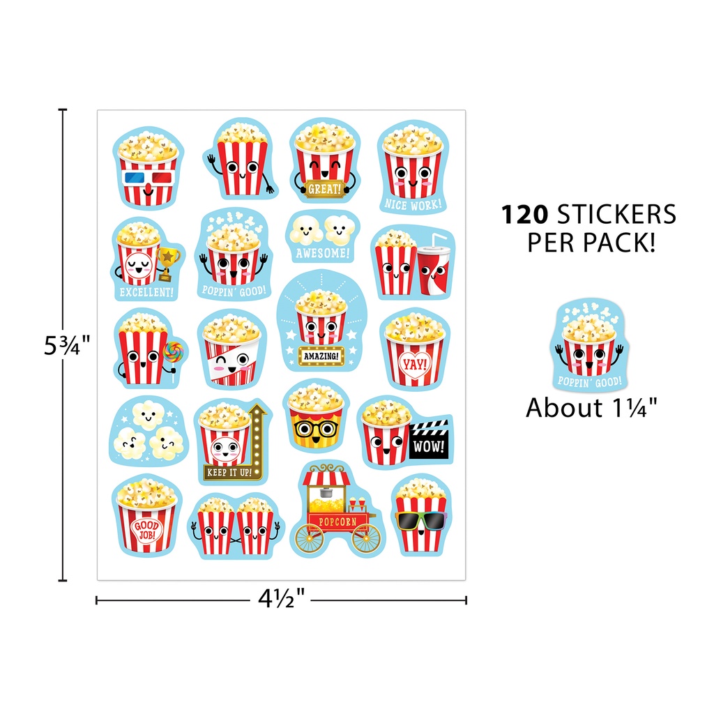 Popcorn Smelly Stickers, Pack of 120