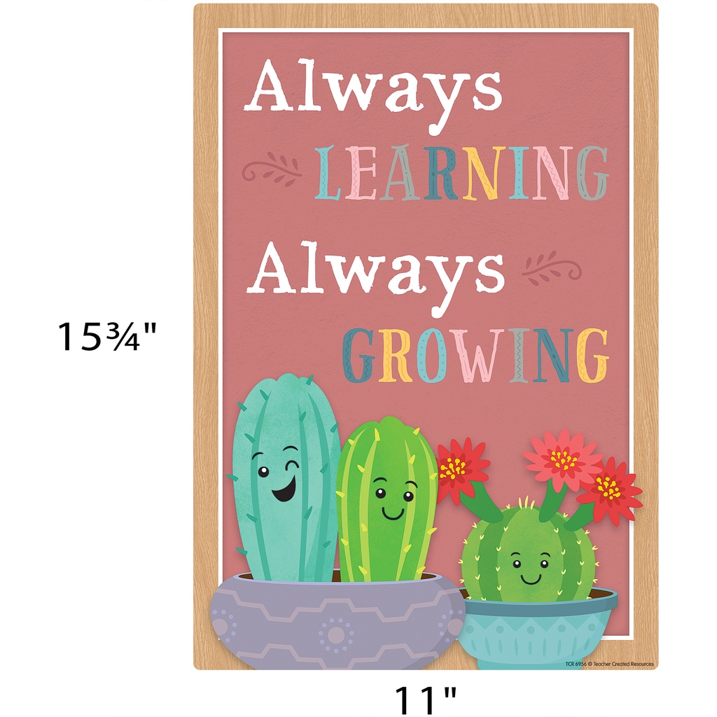 Happy Cactus Crew Positive Sayings Small Poster Pack