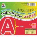 Self-Adhesive Letters, Red, Puffy Font, 4", 78 Characters