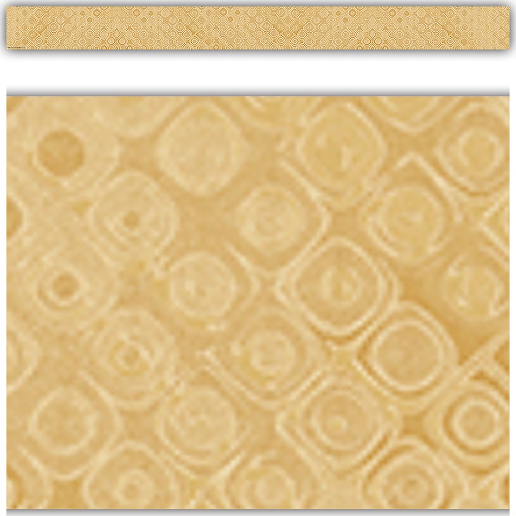 Wonderfully Wild Golden Textile Straight Border Trim, 35 Feet