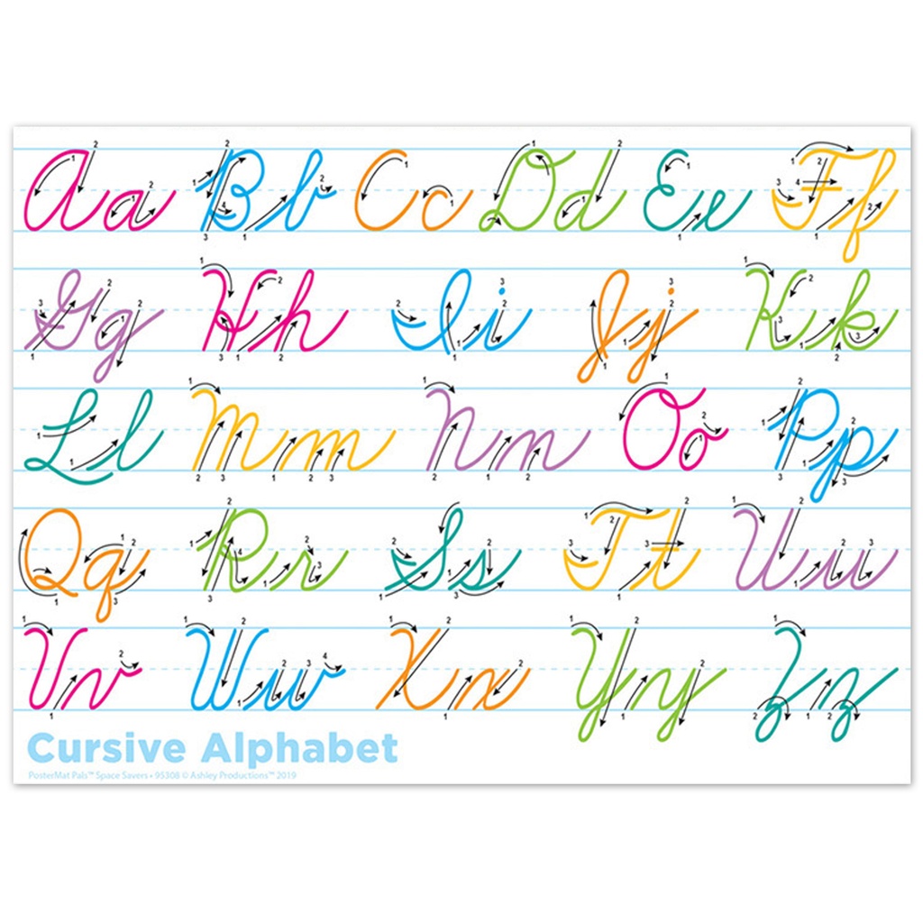 Traditional Cursive 13" x 9 1/2" Smart Poly® PosterMat Pals Pack of 10