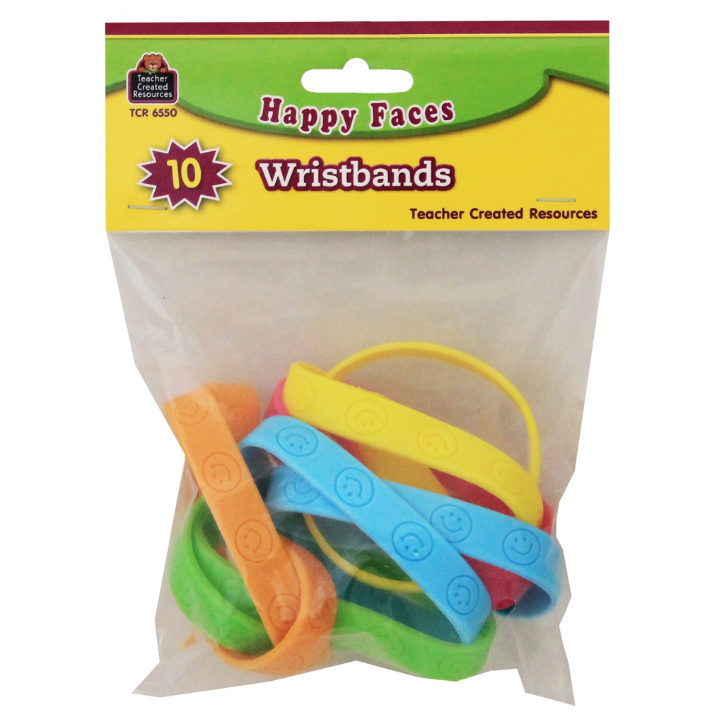 Happy Faces Wristbands Pack of 10