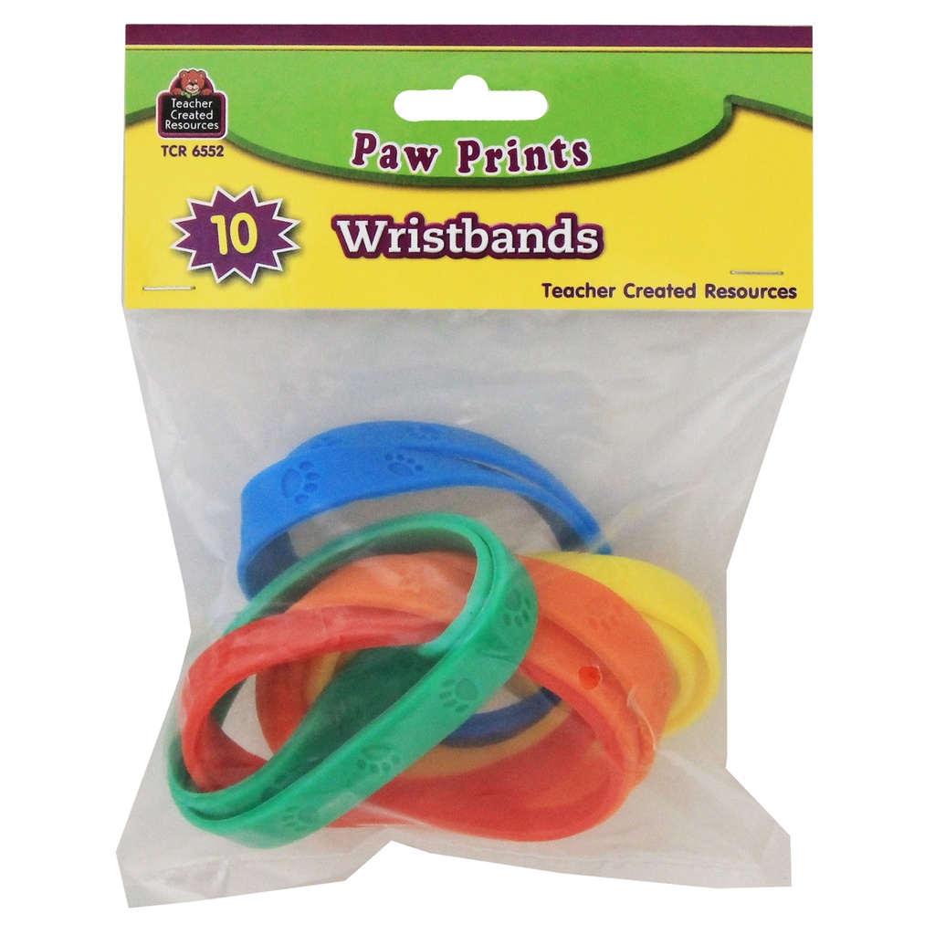 Paw Prints Wristbands Pack of 10